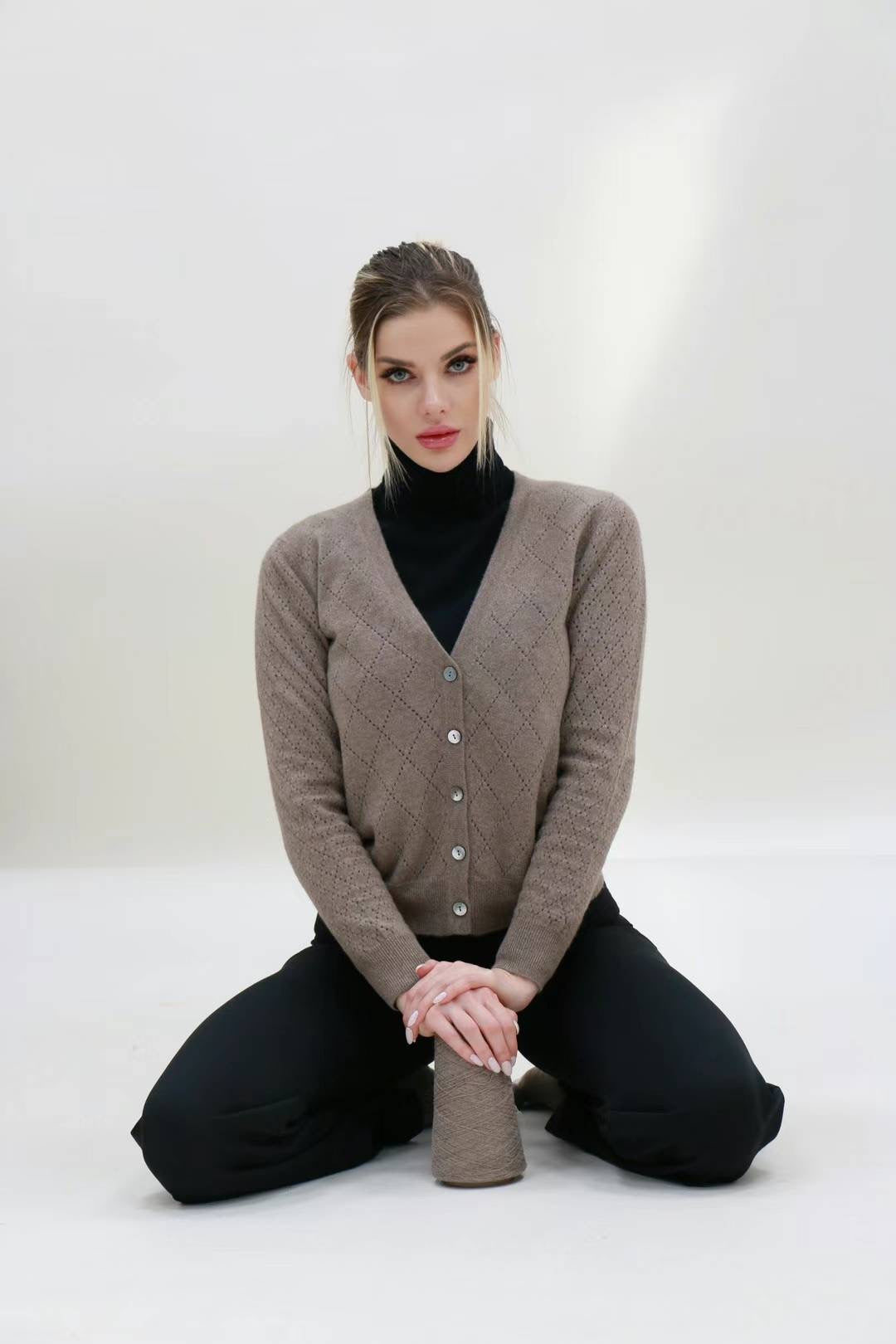 FW2024 Women V Neck Cardigan